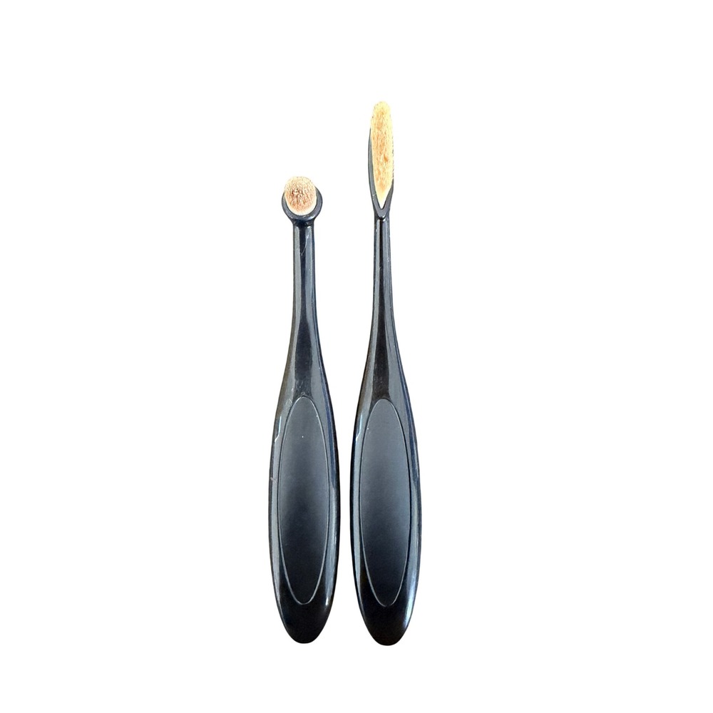 Unbranded Oval Makeup Brush Set Womens OS Black New Ergonomic Blending Tools